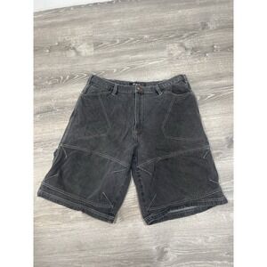 Vintage Y2K Regal Baggy Black Denim Cargo Shorts Hip Hop Skater Style 40